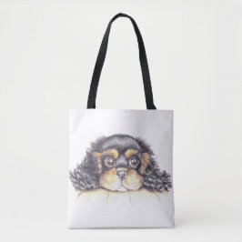 Bolso De Tela Tote de la ampliación de foto con el perrito