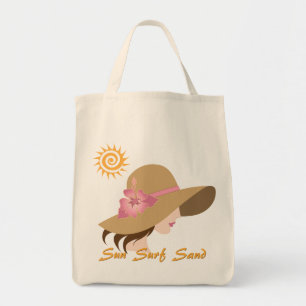 Bolso De Tela Tote de la arena de la resaca de Sun