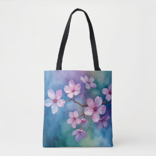 Bolso De Tela Tote de la brisa del cerezo de color de agua