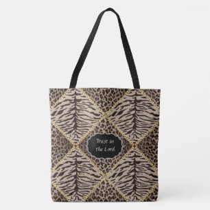 Bolso De Tela Tote de la cadena de diamantes de impresión en an