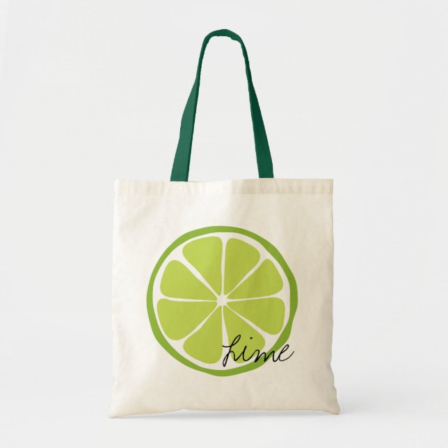 Bolso De Tela Tote de la cal de la fruta cítrica del verano (Frente)