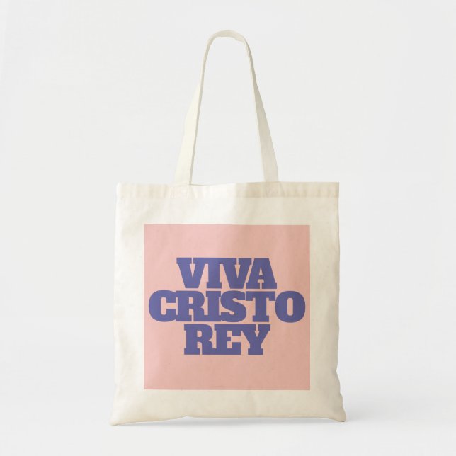 Bolso De Tela Tote de la cita católica Viva Cristo Rey (Frente)