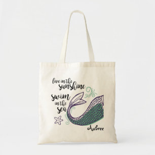 Bolso De Tela Tote de la cola de la sirena
