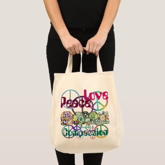 Bolso De Tela Tote de la compasión por el amor por la paz