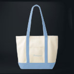 Bolso De Tela Tote de la dama de honor<br><div class="desc">Bolsa de acero que se muestra en azul/natural con texto; Novia. Personalizar este artículo o compra tal cual.</div>