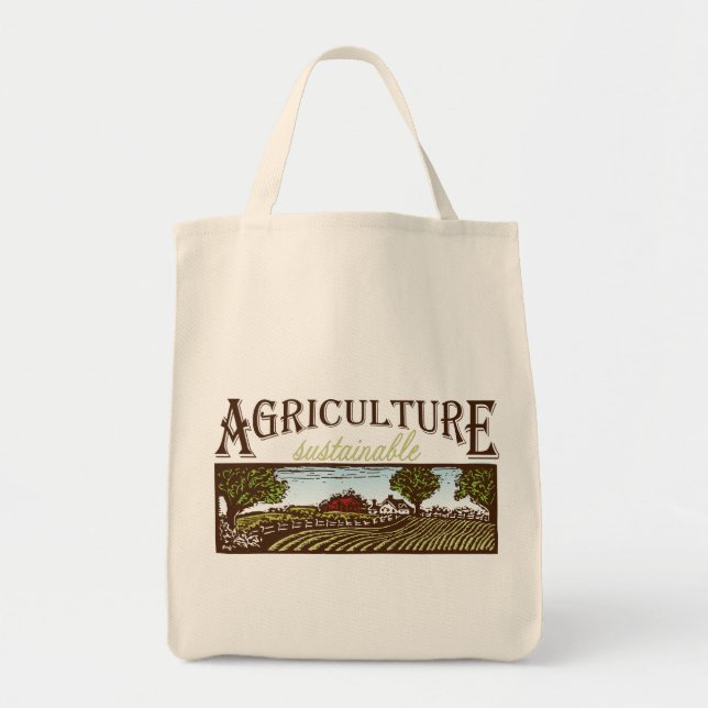 Bolso De Tela Tote de la escena de la granja de la agricultura (Frente)