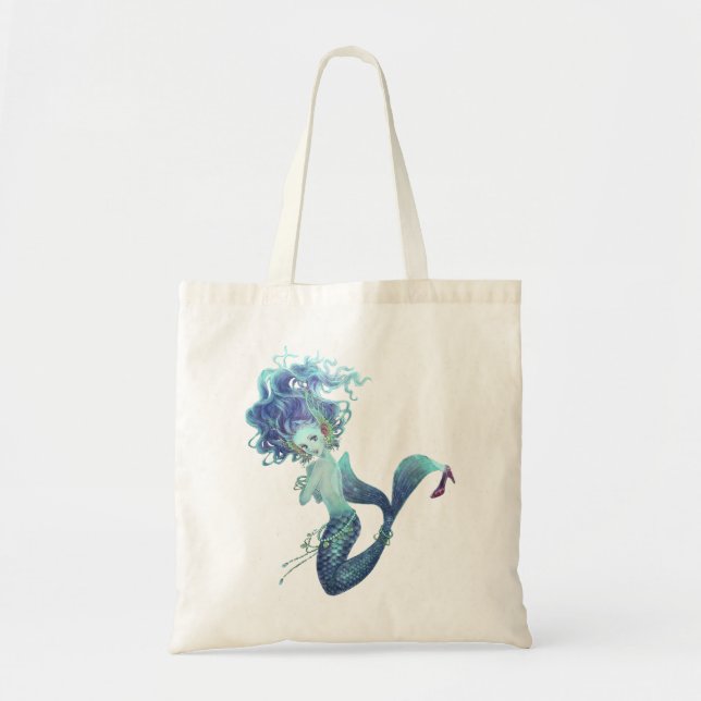 Bolso De Tela Tote de la fantasía de la sirena (Frente)