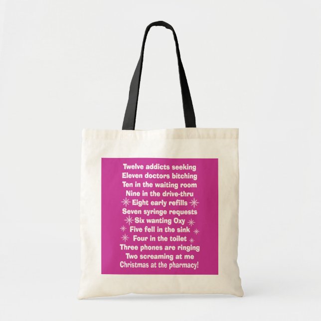 Bolso De Tela Tote de la farmacia "doce días de farmacia " (Frente)