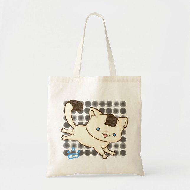 Bolso De Tela Tote de la fiesta del gato de Onigiri (polca de (Frente)