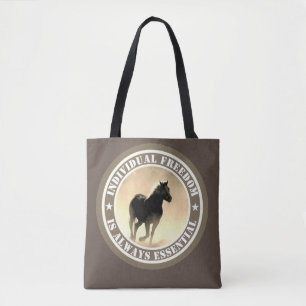 Bolso De Tela Tote de la libertad individual (caballo)