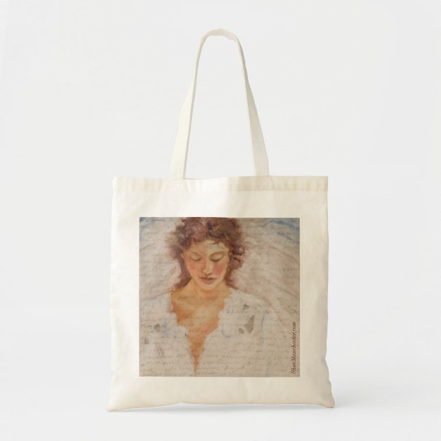 Bolso De Tela Tote de la lona con ángel (Frente)