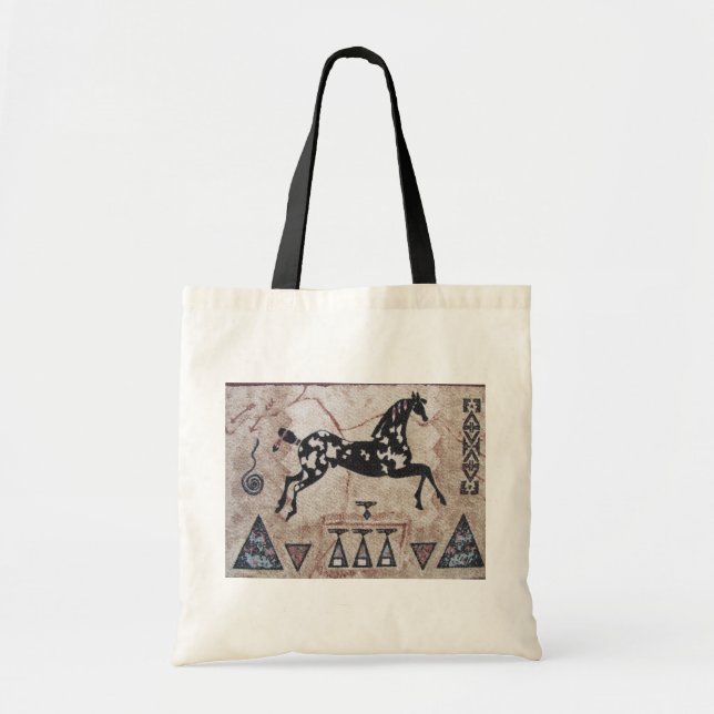 Bolso De Tela Tote de la lona--Potro tejido (Frente)