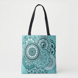 Bolso De Tela Tote de la mandala de Turquise