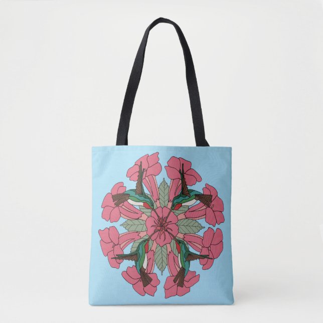 Bolso De Tela Tote de la Mandala del colibrí (Anverso)