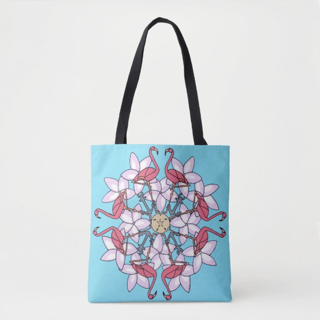Bolso De Tela Tote de la Mandala del flamenco (Anverso)