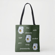 Tote de la margarita de la mariposa