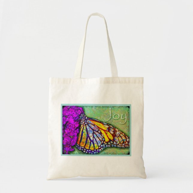 Bolso De Tela Tote de la mariposa de la alegría (Frente)