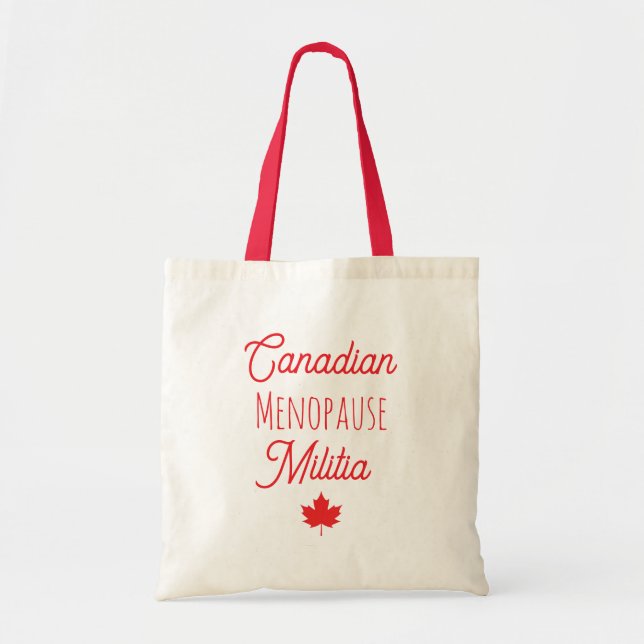 Bolso De Tela Tote de la milicia menopaua canadiense (Frente)