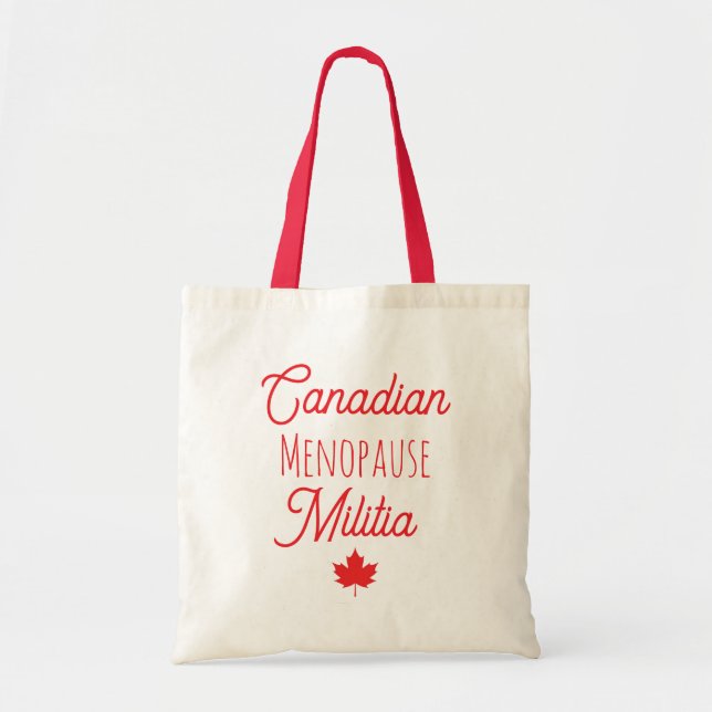 Bolso De Tela Tote de la milicia menopaua canadiense (Frente)