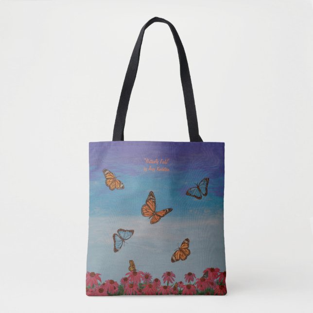 Bolso De Tela "Tote de la moda del campo de la mariposa" (Anverso)
