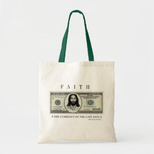 BOLSO DE TELA TOTE DE LA MONEDA DE LA FE