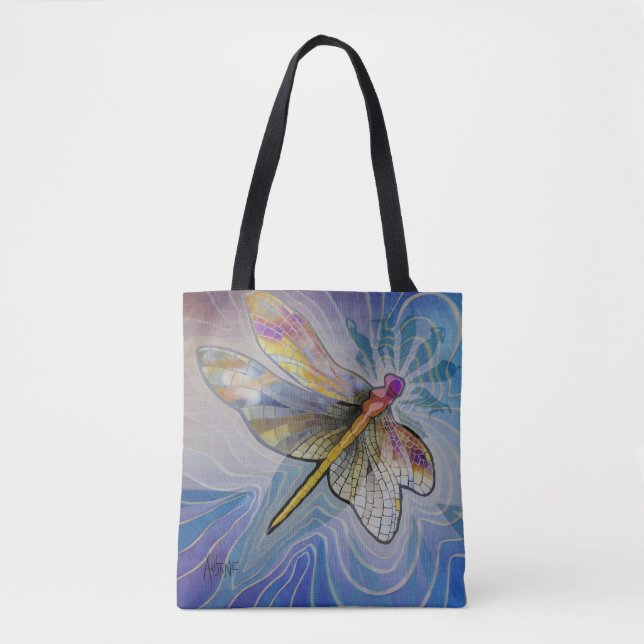 Bolso De Tela Tote de la mujer de la libélula (Anverso)