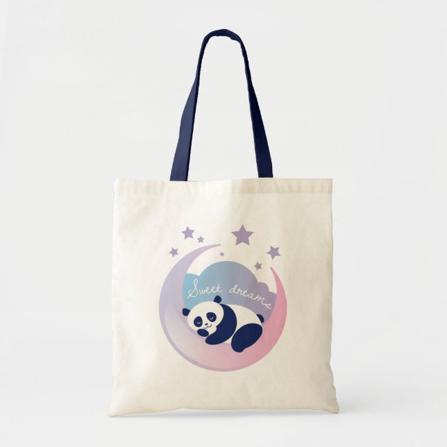 Bolso De Tela Tote de la panda el dormir (Frente)