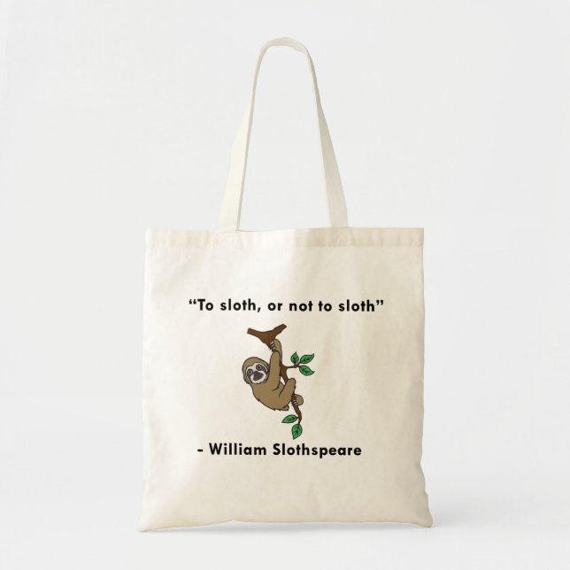 Bolso De Tela Tote de la pereza de Shakespeare (Frente)