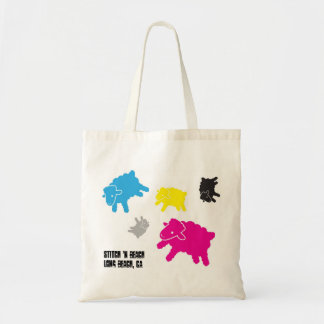 Bolso De Tela Tote de la playa de N de la puntada multicolora de
