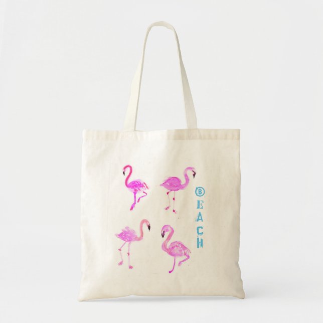 Bolso De Tela Tote de la playa del flamenco (Frente)