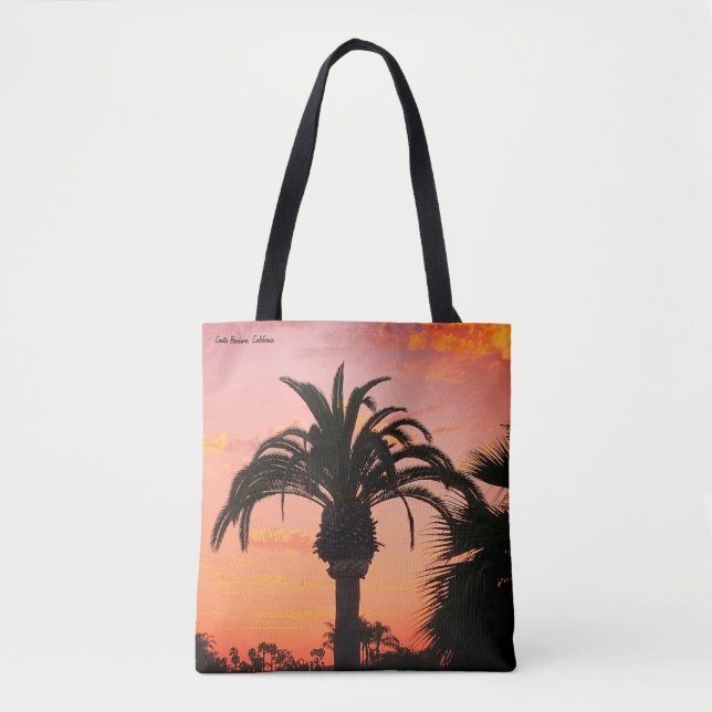 Bolso De Tela Tote de la puesta de sol de Santa Bárbara, CA (Anverso)