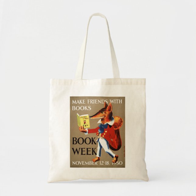 Bolso De Tela Tote de la semana del libro de 1950 niños (Frente)