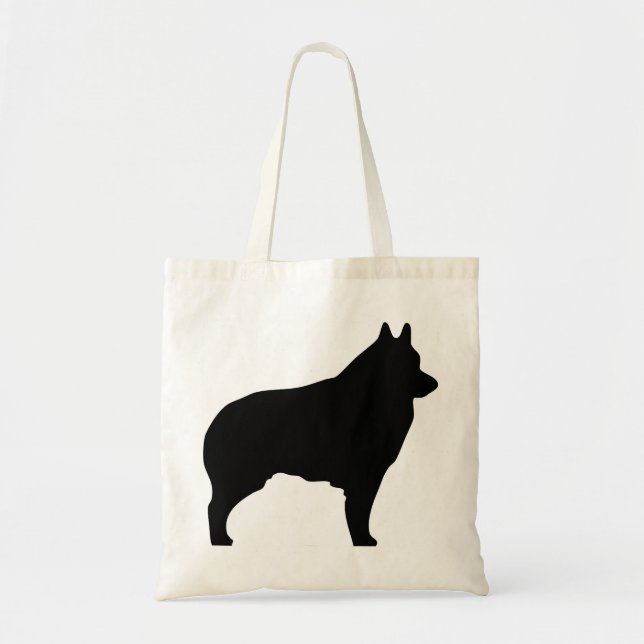 Bolso De Tela Tote de la silueta del perro del Schipperke (Frente)