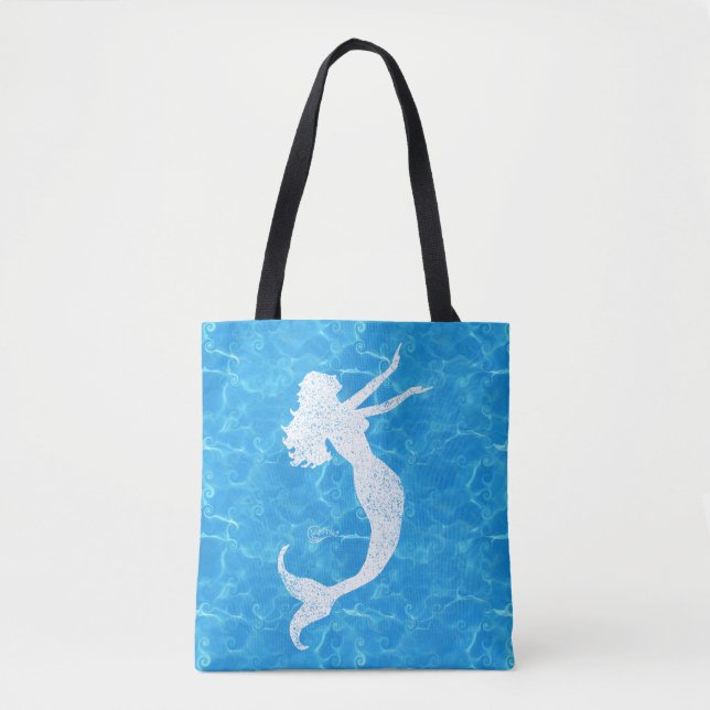 Bolso De Tela Tote de la sirena del bebé del agua (Anverso)