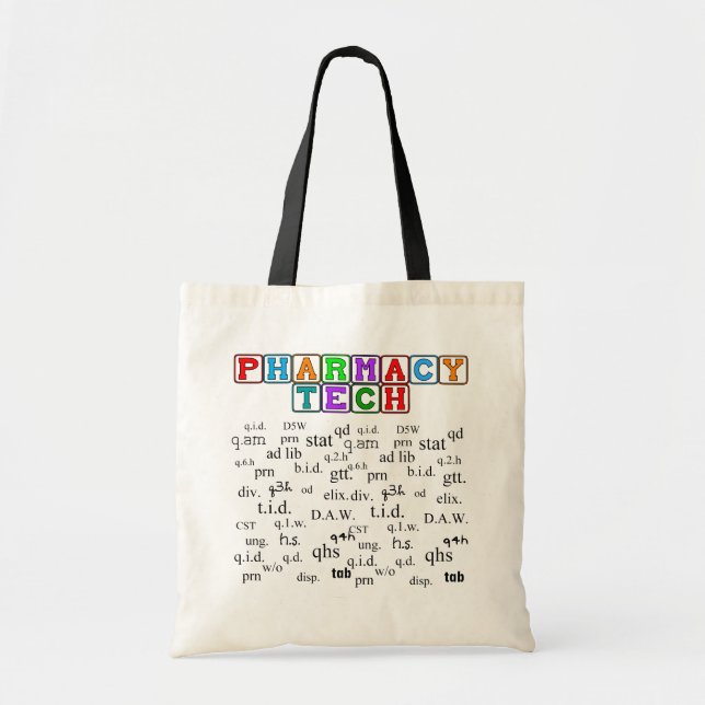 Bolso De Tela Tote de la tecnología de la farmacia con las (Frente)