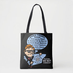 Bolso De Tela Tote de la tiranía mundial (negro)