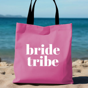 Bolso De Tela Tote de la tribu de novias de soltera rosa persona