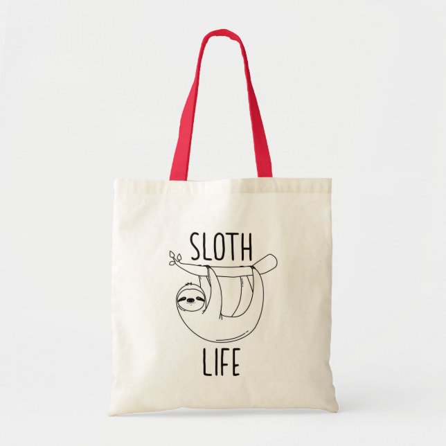 Bolso De Tela Tote de la vida de la pereza (Frente)