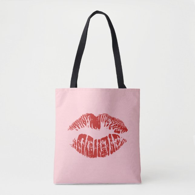 Bolso De Tela Tote de labios rojos (Anverso)