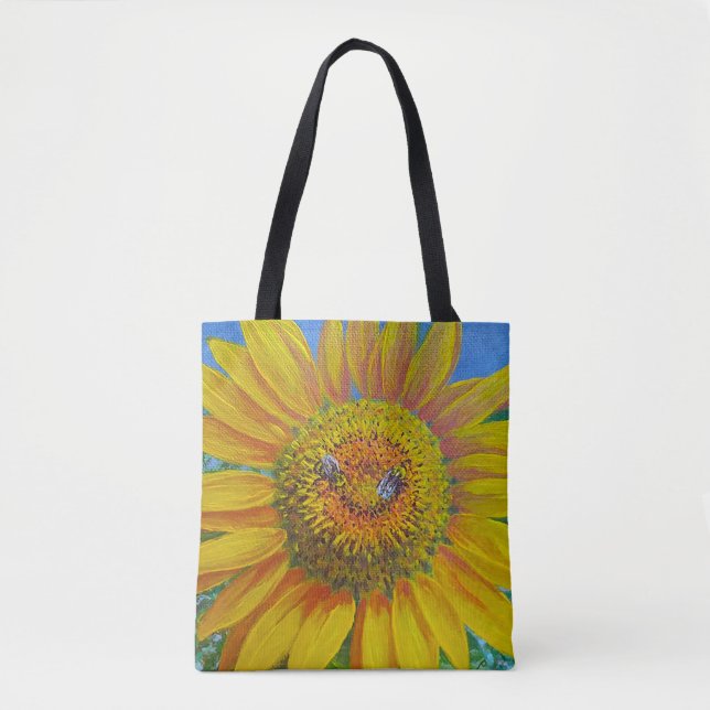 Bolso De Tela Tote de las abejas del girasol (Anverso)