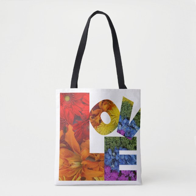 Bolso De Tela Tote de las flores de amor (Anverso)