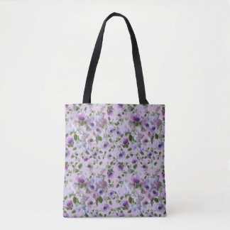 Bolso De Tela Tote de las flores moradas