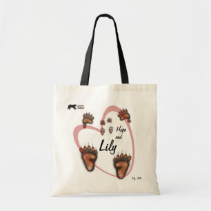 Bolso De Tela Tote de las impresiones del lirio y de la pata del