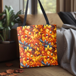 Bolso De Tela Tote de las maravillas forestales con audaces hoja