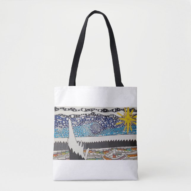 Bolso De Tela Tote de las noches Nevado (Anverso)
