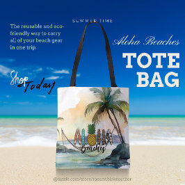Bolso De Tela Tote de las playas de Aloha