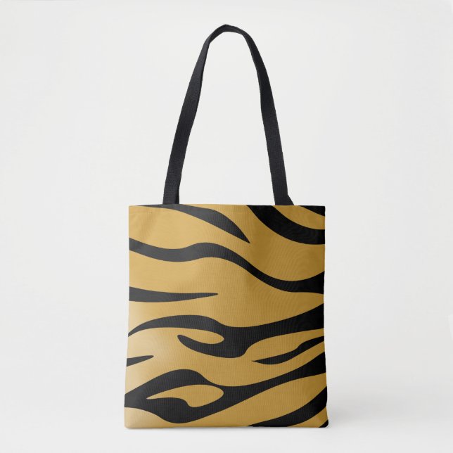 Bolso De Tela Tote de las tiras de los tigres (Anverso)