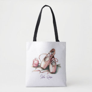 Bolso De Tela Tote de las zapatillas de ballet personalizadas