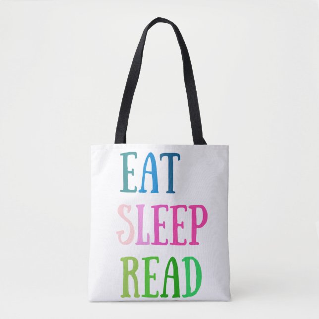 Bolso De Tela Tote DE LECTURA DE DORMIR DE COMIDA (Anverso)