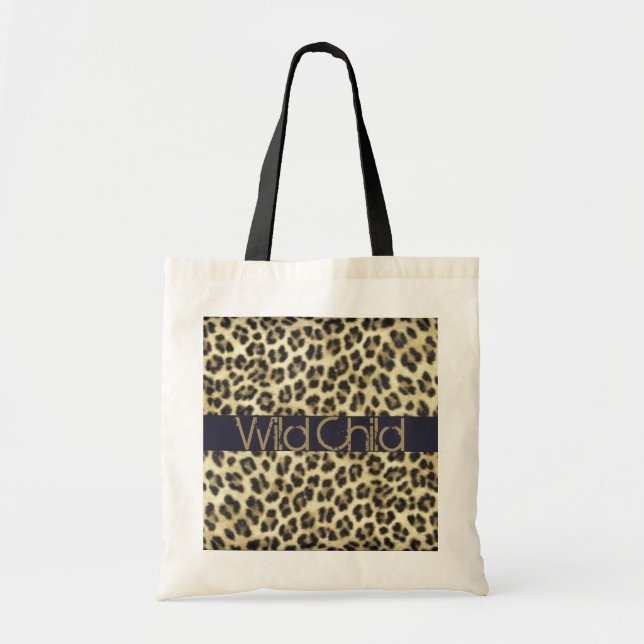 Bolso De Tela Tote de leopardo marrón personalizado de impresión (Frente)